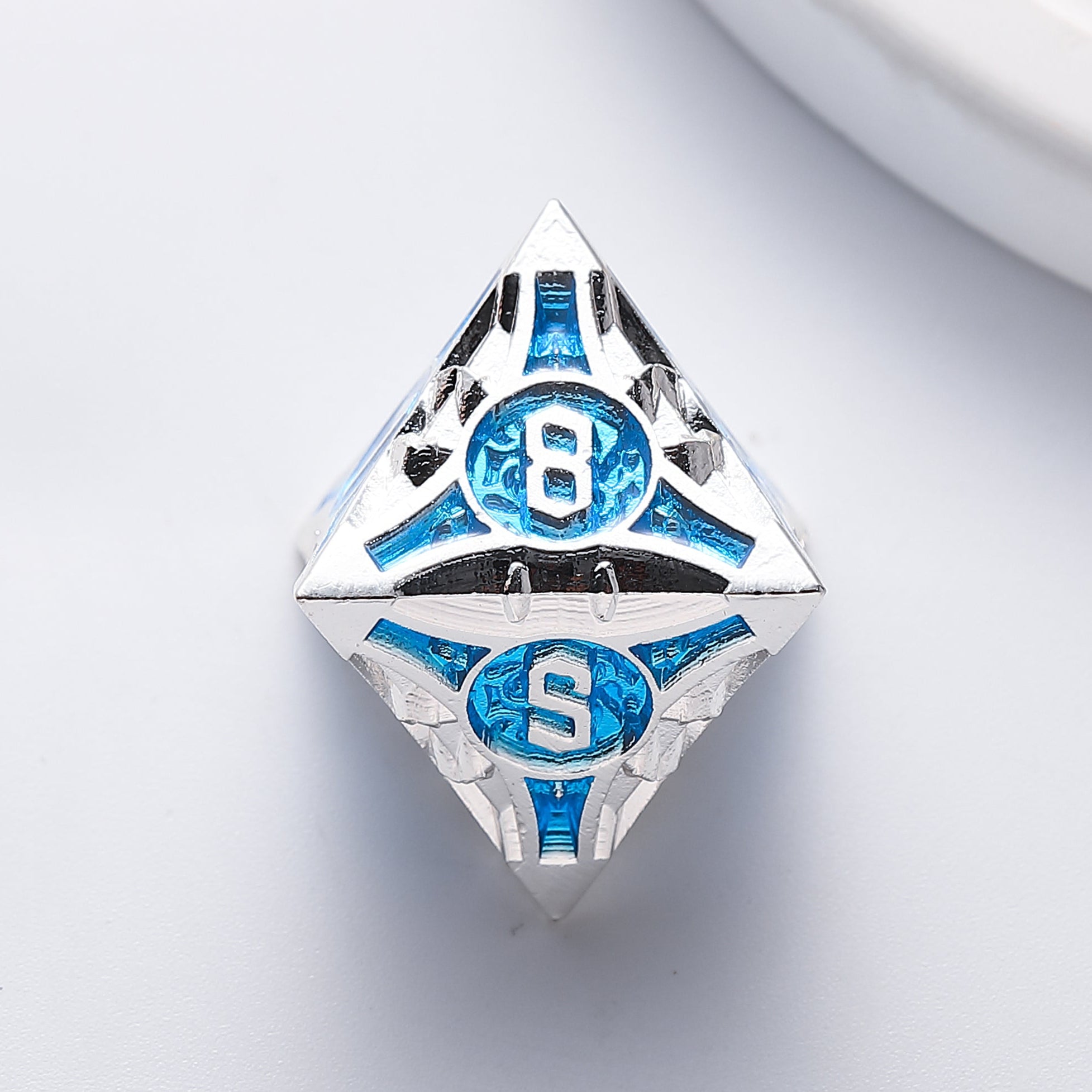 Stellar Forge Blue & Silver Oracle Metal Dnd D&D Dice Set - Masters Dice