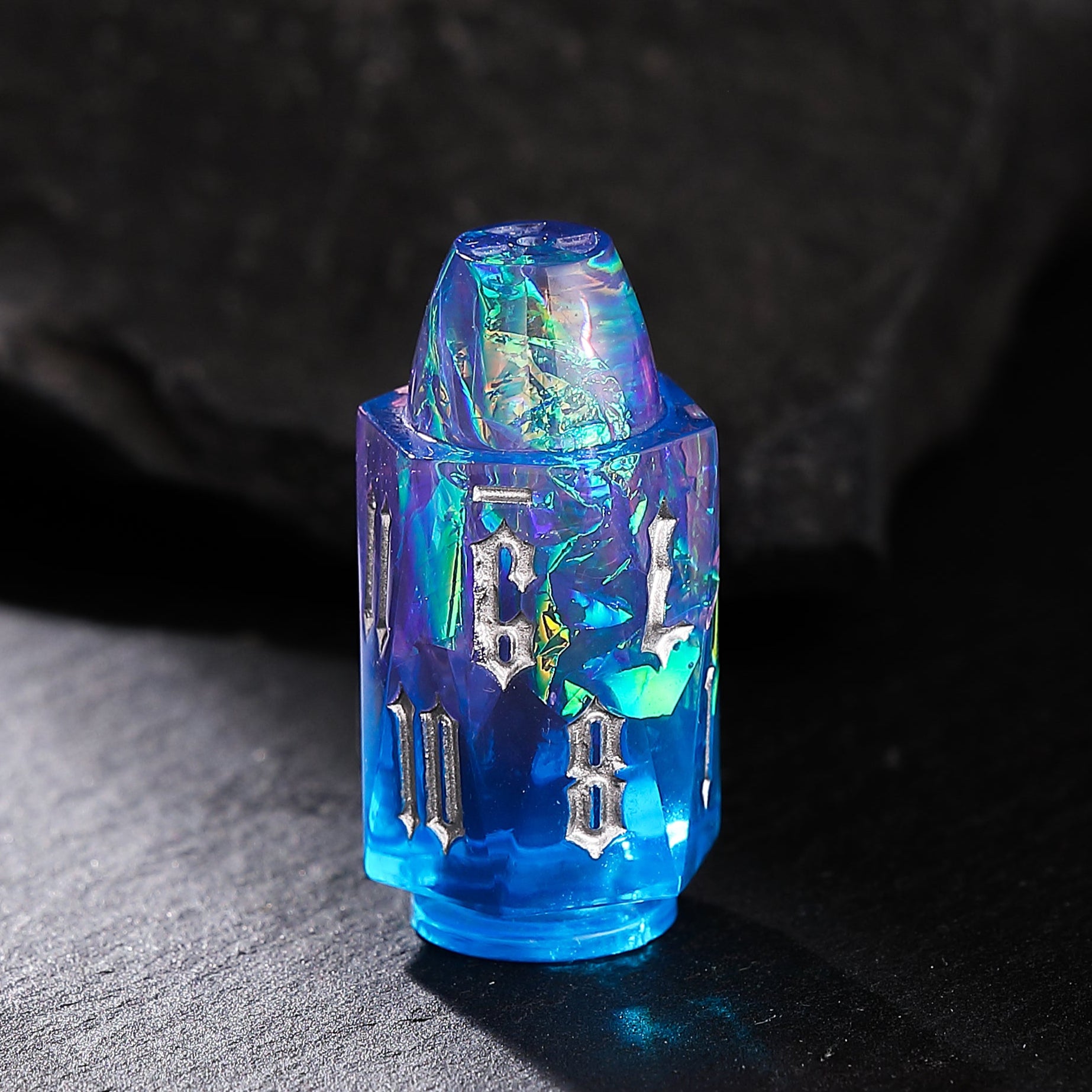 Stellar Prism Dice Blue - Purple Bullet Resin Dnd D&D Dice Set - Masters Dice