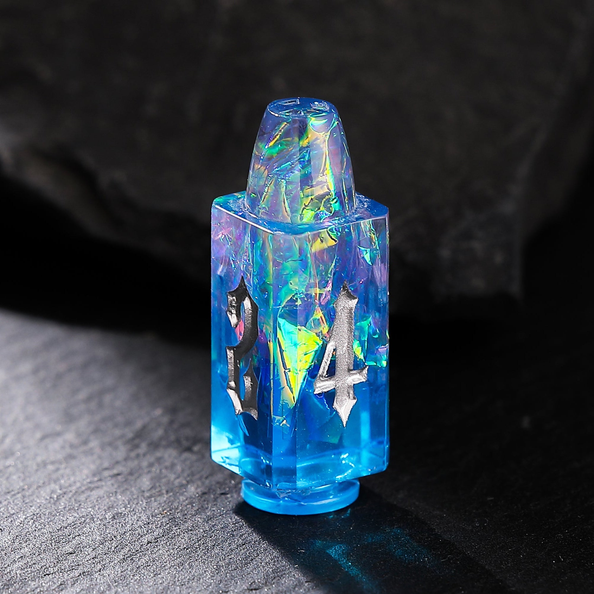 Stellar Prism Dice Blue - Purple Bullet Resin Dnd D&D Dice Set - Masters Dice