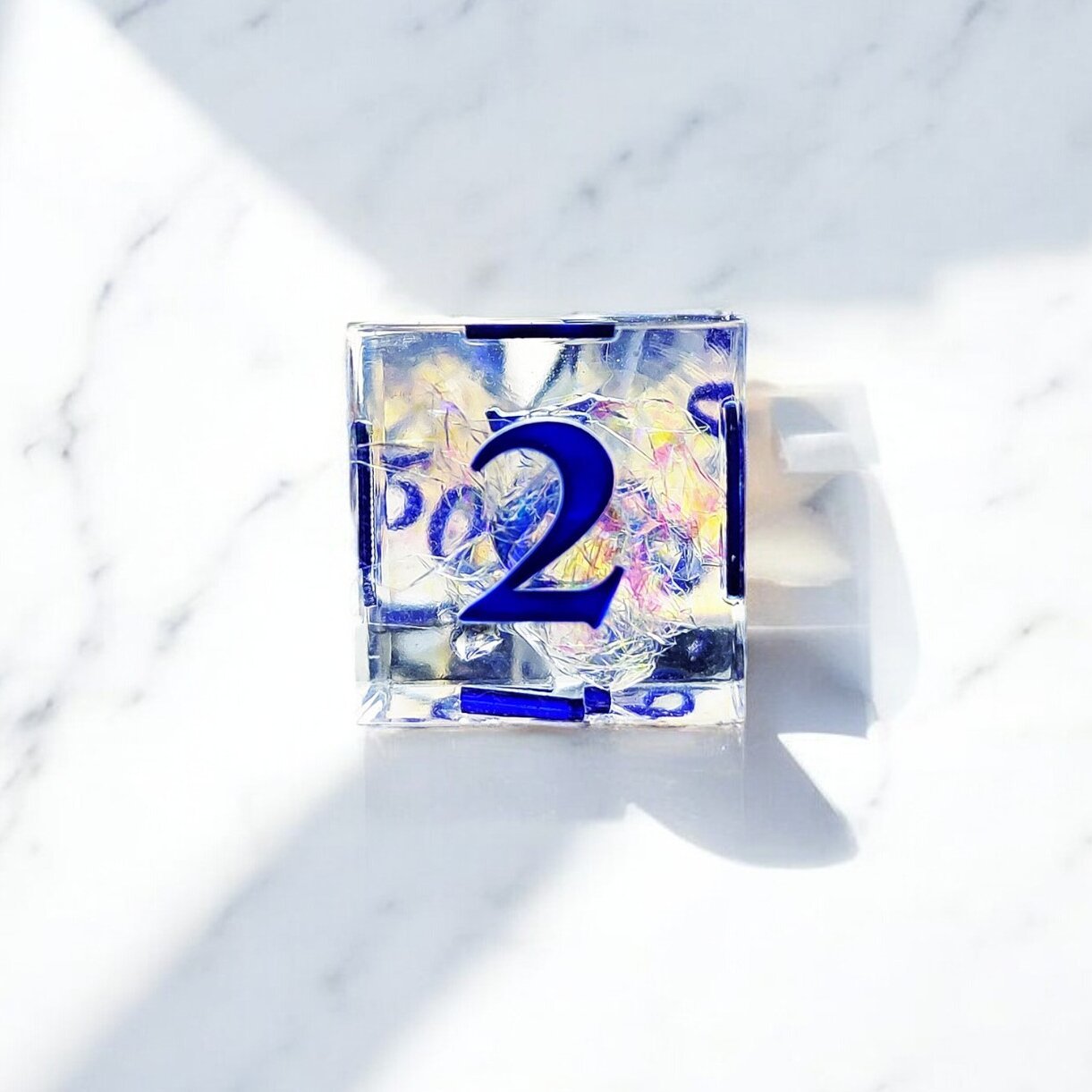 Transprent Blue Snow Crystal Resin Dnd D&d Dice Set - Masters Dice