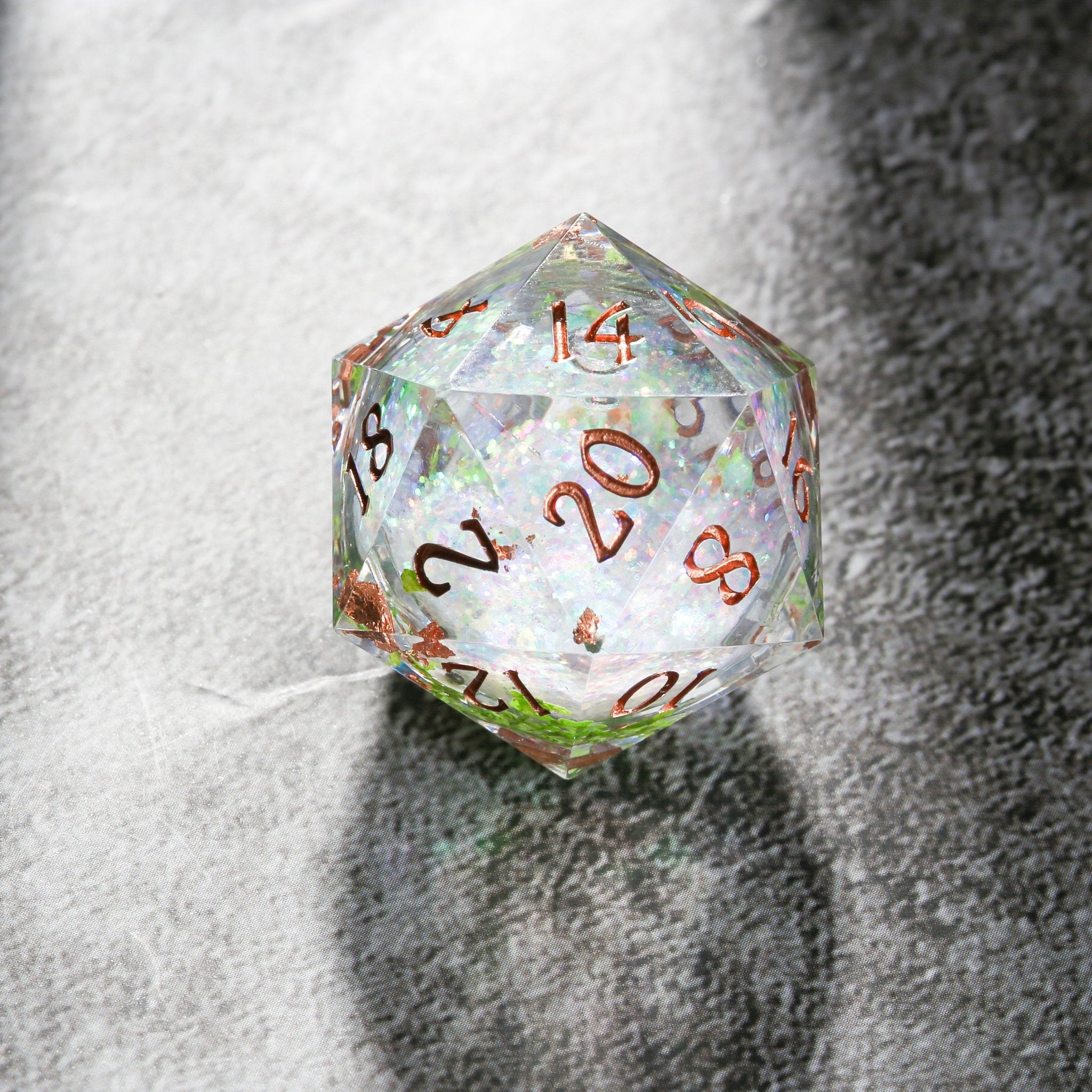 Verdant Bloom Green Liquid Core Resin Dnd D&D Dice Set - Masters Dice