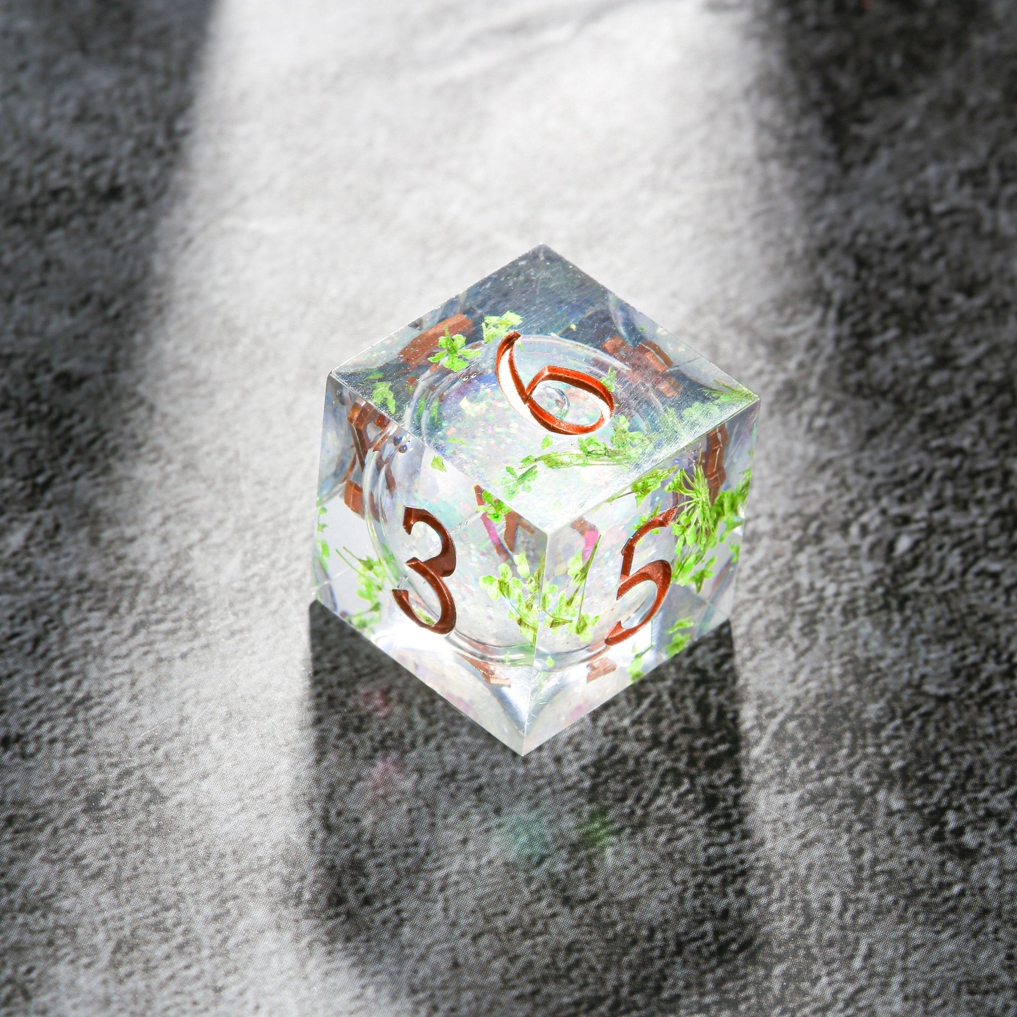 Verdant Bloom Green Liquid Core Resin Dnd D&D Dice Set - Masters Dice