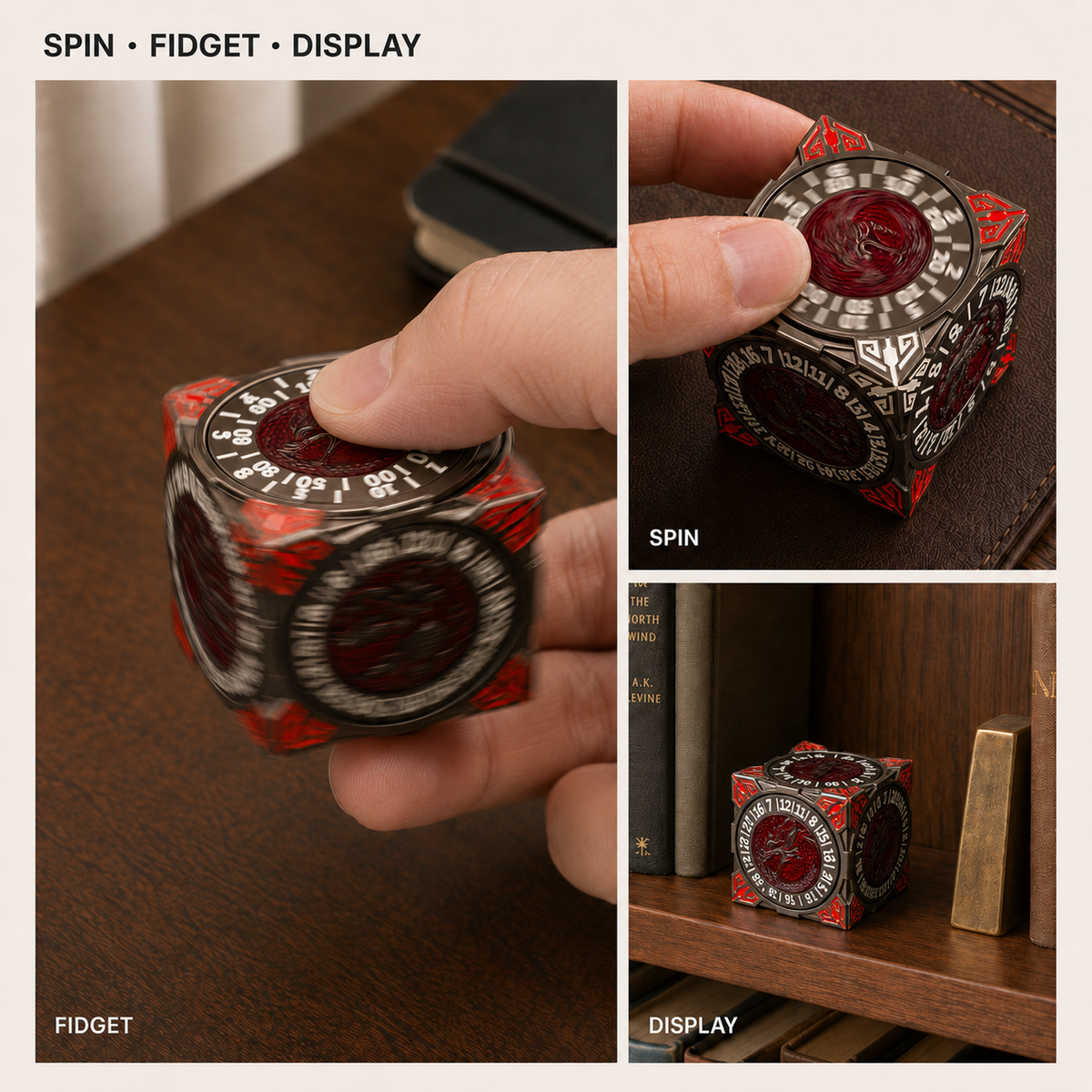 Dadi Reliquia dei Maestri #000 – Spinner Eredità di Classe | Dadi Metallici a Doppio Spinner 7-in-1
