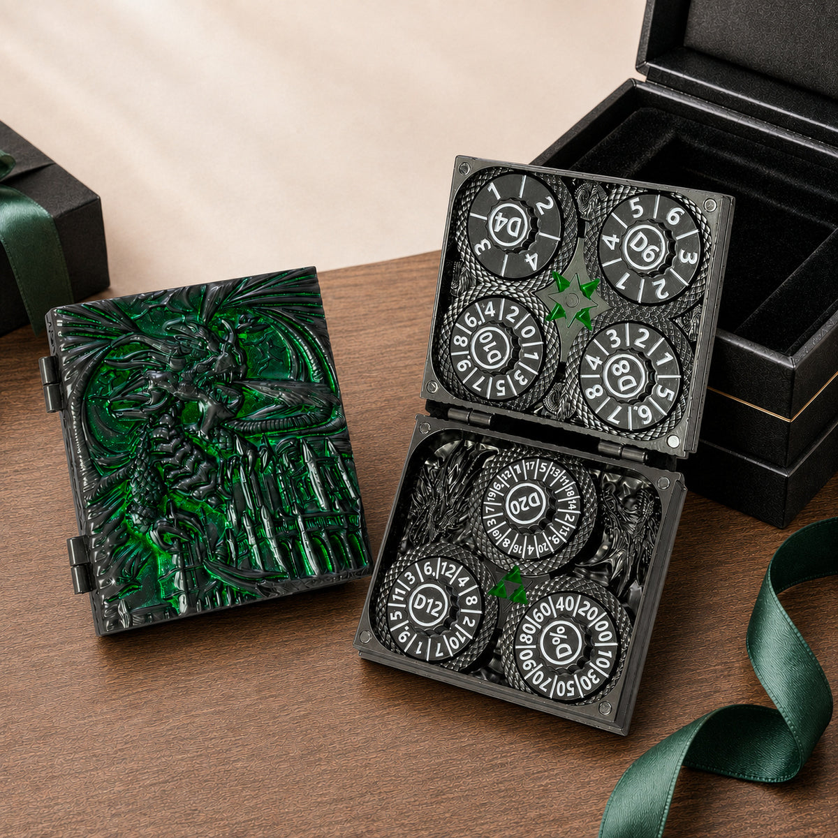 Masters Dice Codex #001 – Spellbook | 7-in-1 Pocket Spinner DND Dice Set