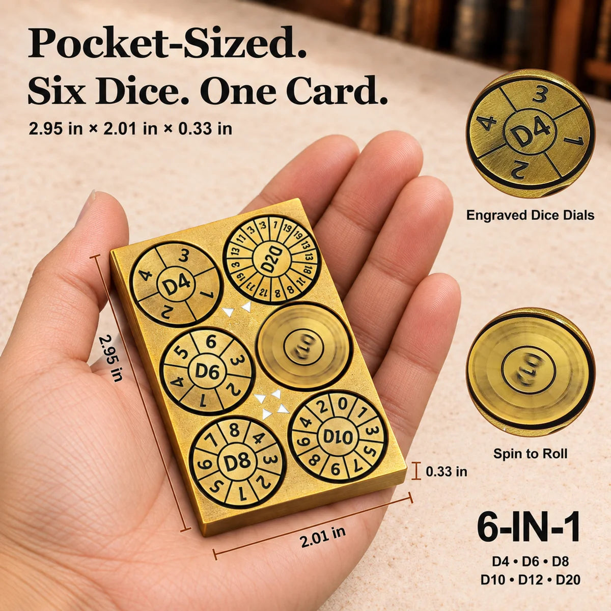 Dragon Tablet Dice Spinner – Pocket Fidget & Collectible Gift