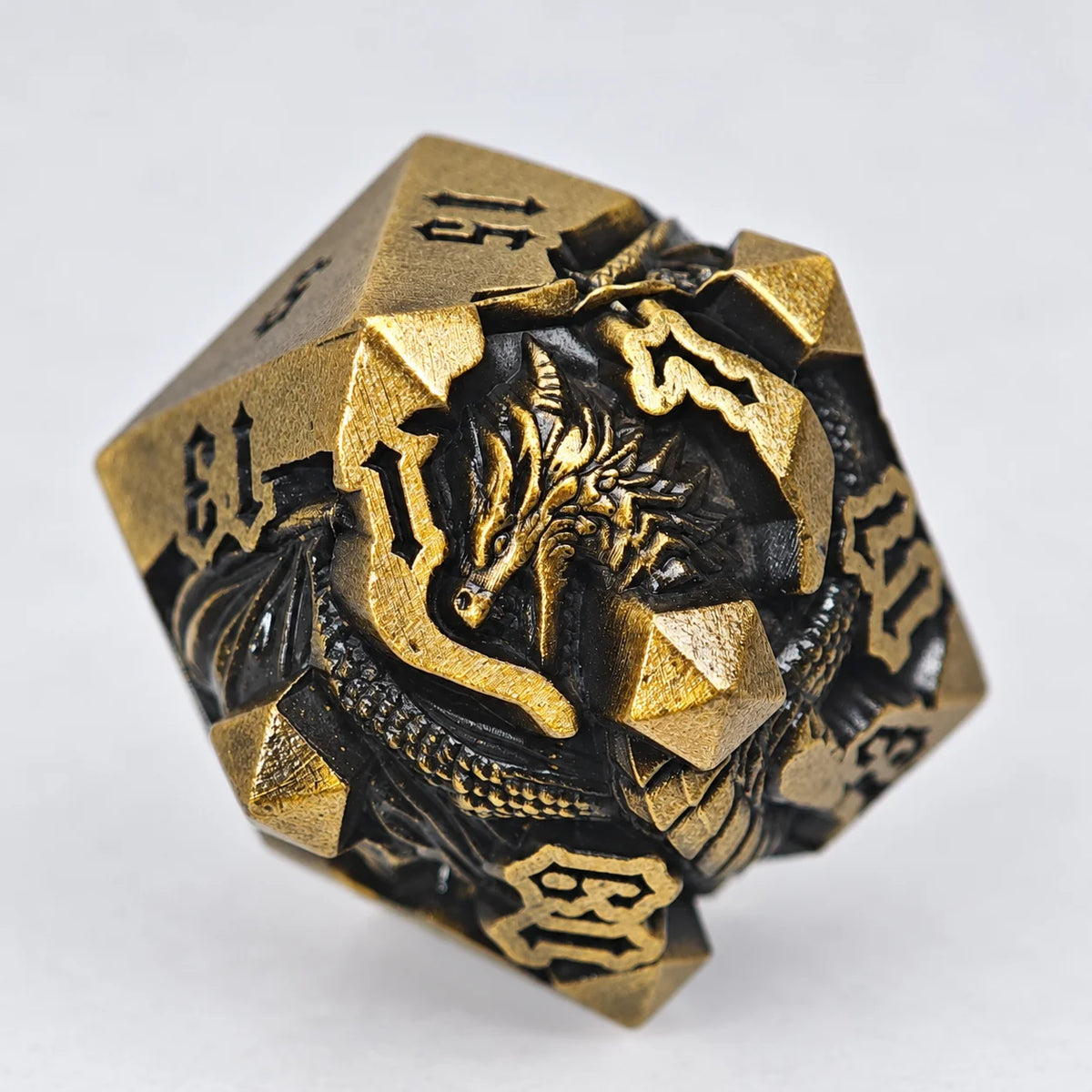 Masters Dice Dragonbound – 7-Piece Sculpted Metal Dice Set | 3D Dragon DND Dice