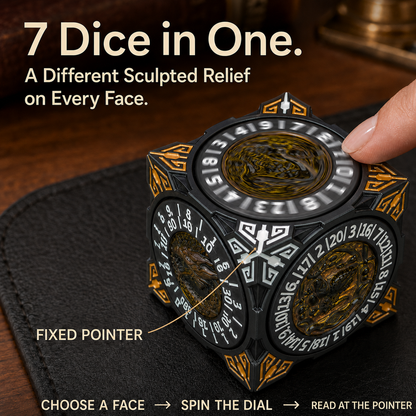 Dadi Reliquia dei Maestri #000 – Spinner Eredità di Classe | Dadi Metallici a Doppio Spinner 7-in-1