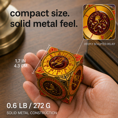 Masters Dice Relic #000 – Class Legacy Spinner | 7-in-1 Dual-Spinner-Metallwürfel