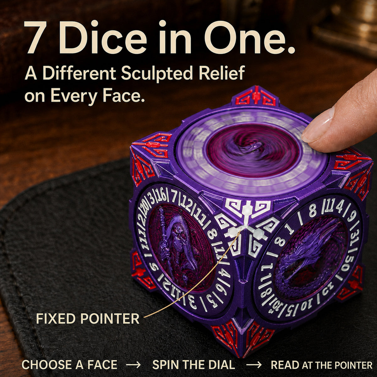 Masters Dice Relic #000 – Class Legacy Spinner | 7 -in-1 Dual-Spinner Metal Dice