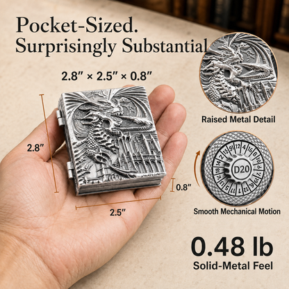 Codex Metal Dice Spinner – Pocket Fidget & Collectible Gift