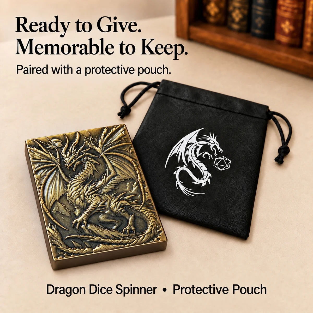 Dragon Tablet Dice Spinner – Pocket Fidget & Collectible Gift