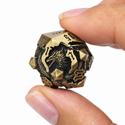Masters Dice Dragonbound – 7-Piece Sculpted Metal Dice Set | 3D Dragon DND Dice