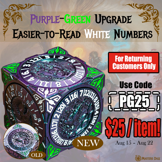 [Old Customers Special – Only $25!] Masters Dice Relic #001 Purple-Green