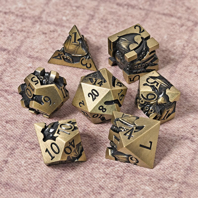 Masters Dice Eldritch Abyss – 7-Piece Sculpted Metal Dice Set | Tentacle Horror TTRPG Dice