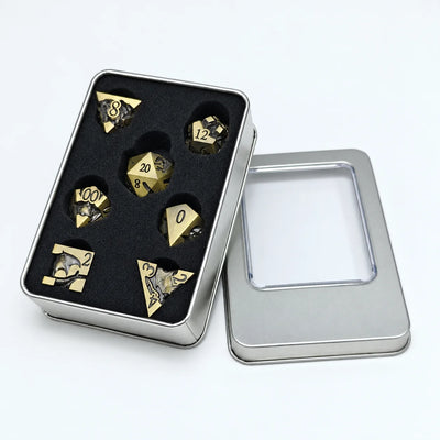 Masters Dice Eldritch Abyss – 7-Piece Sculpted Metal Dice Set | Tentacle Horror TTRPG Dice
