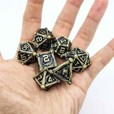 Dragon Crest Ancient Wyrm Metal Dnd D&d Dice Set
