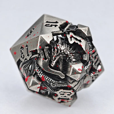 Masters Dice Dragonbound – 7-Piece Sculpted Metal Dice Set | 3D Dragon DND Dice
