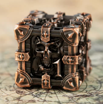 Skull Keep Gothic Relic Metal Dnd D&d Dice Set - Antique Copper