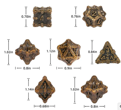 Skull Keep Gothic Relic Metal Dnd D&d Dice Set