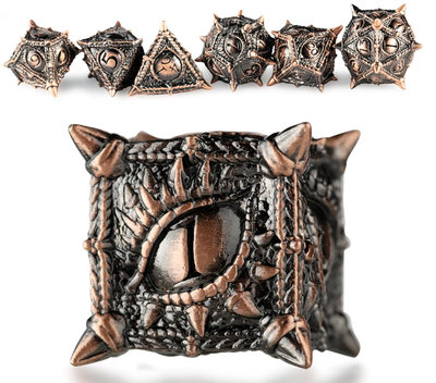 Dragon Eye Draconic Relic Metal Dnd D&d Dice Set - Antique Copper