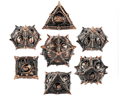 Dragon Eye Draconic Relic Metal Dnd D&d Dice Set - Antique Copper