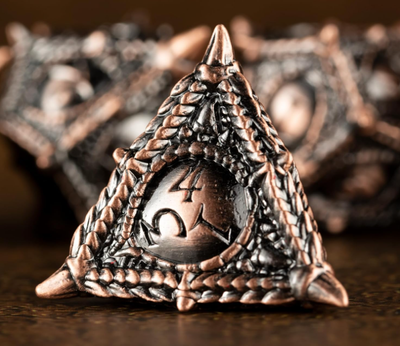 Dragon Eye Draconic Relic Metal Dnd D&d Dice Set - Antique Copper