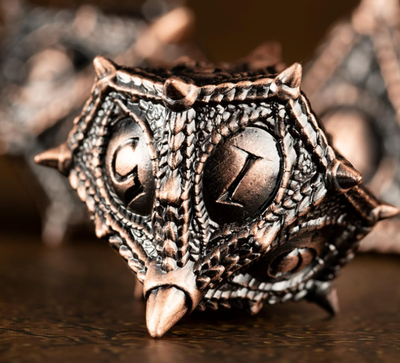 Dragon Eye Draconic Relic Metal Dnd D&d Dice Set - Antique Copper