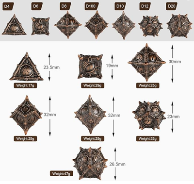 Dragon Eye Draconic Relic Metal Dnd D&d Dice Set