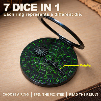 Masters Dice Nexus #001 – Arcane Orbit 7-in-1 Metal Spinner & Magnetic Phone Stand