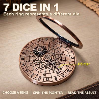 Masters Dice Nexus #001 – Arcane Orbit 7-in-1 Metal Spinner & Magnetic Phone Stand
