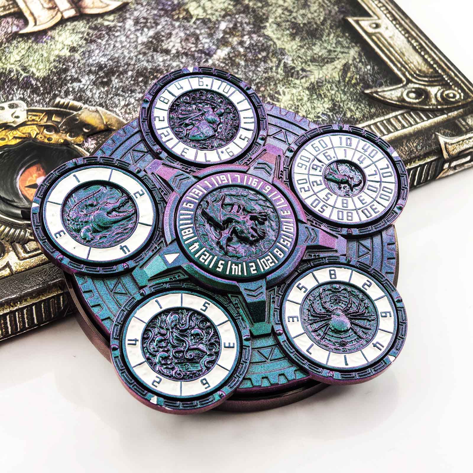 Masters Dice Sigil #001 - The Array | 7-in-1 Planetary Spinner DND Dice