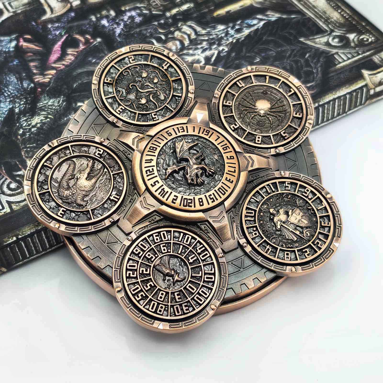 Masters Dice Sigil #001 - The Array | 7-in-1 Planetary Spinner DND Dice