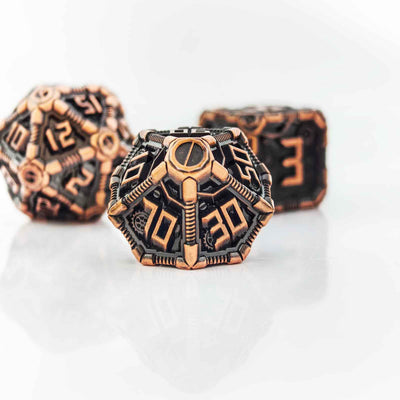 Clockwork Gear Core Metal Dnd D&d Dice Set - Antique Copper