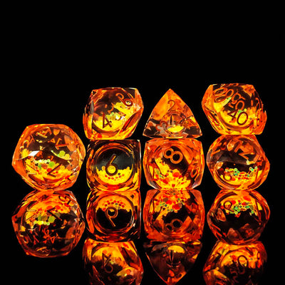 Glowpaw Prism Cat Liquid Core Resin Dnd D&D Dice Set - Blush Pink