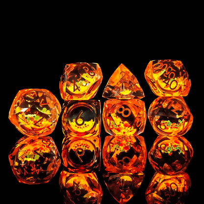 Glowpaw Prism Cat Liquid Core Resin Dnd D&D Dice Set - Blush Pink