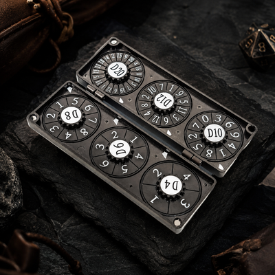 Masters Dice Codex #003 – Folded Fate Codex | 7-in-1 Folding Metal Dice