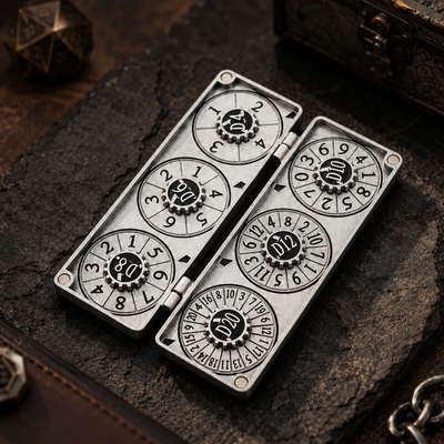 Masters Dice Codex #003 – Folded Fate Codex | 7-in-1 Folding Metal Dice