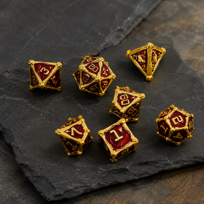 Dragon Crest Ancient Wyrm Metal Dnd D&d Dice Set