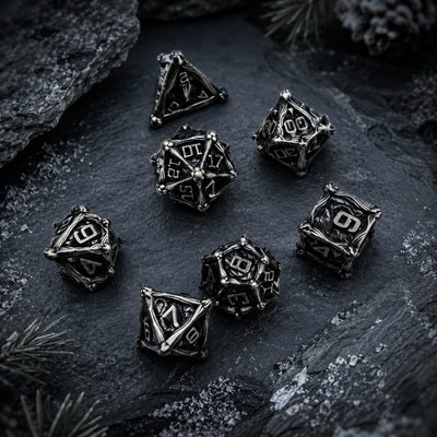 Dragon Crest Ancient Wyrm Metal Dnd D&d Dice Set