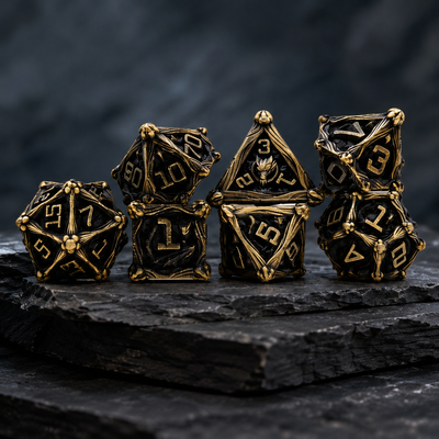 Dragon Crest Ancient Wyrm Metal Dnd D&d Dice Set