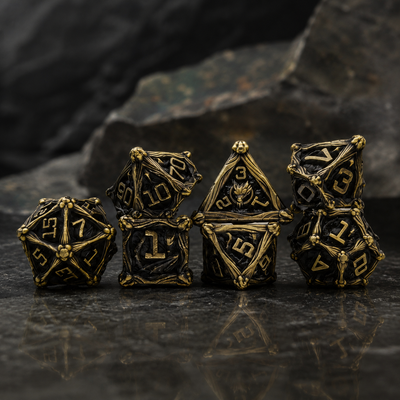 Dragon Crest Ancient Wyrm Metal Dnd D&d Dice Set
