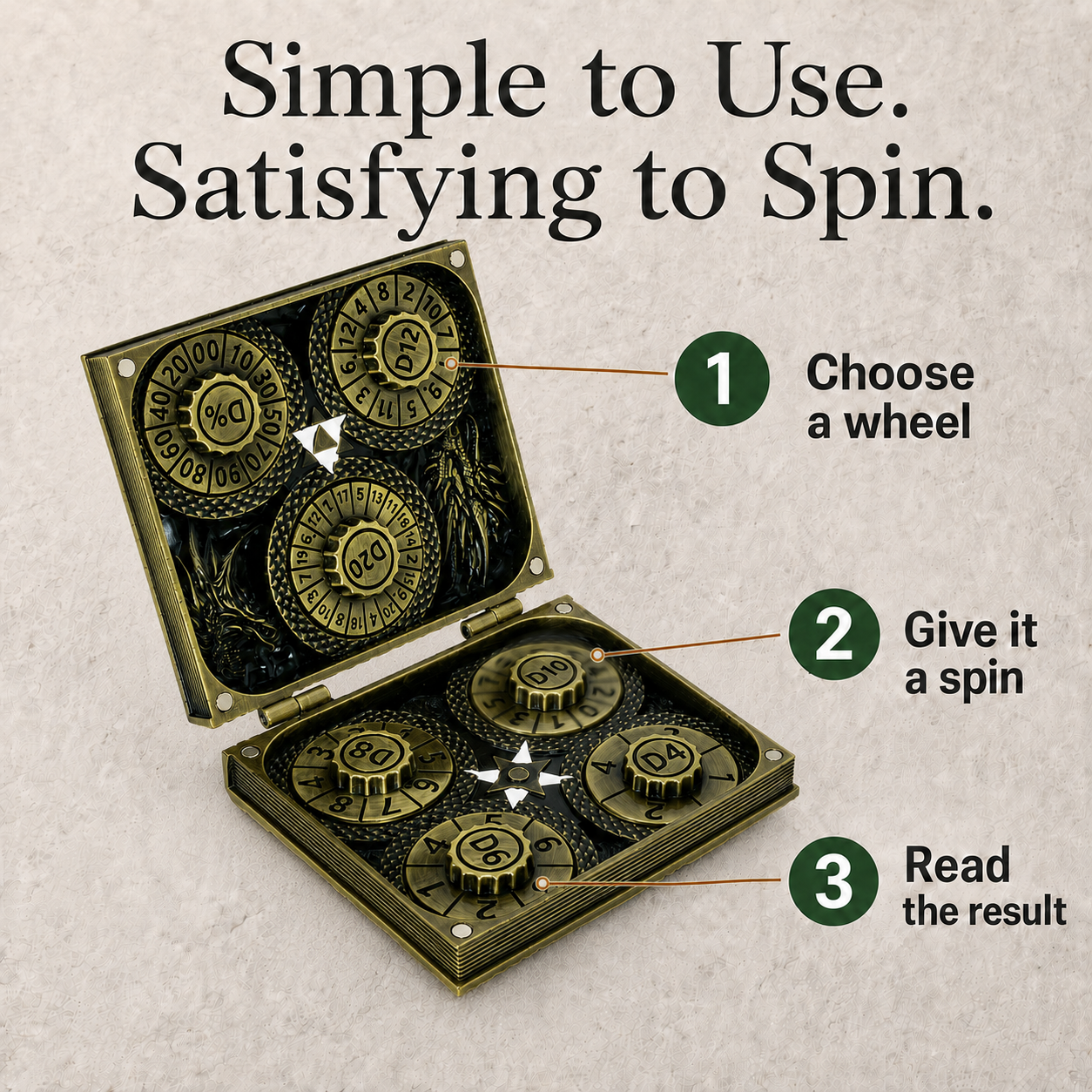 Codex Metal Dice Spinner – Pocket Fidget & Collectible Gift
