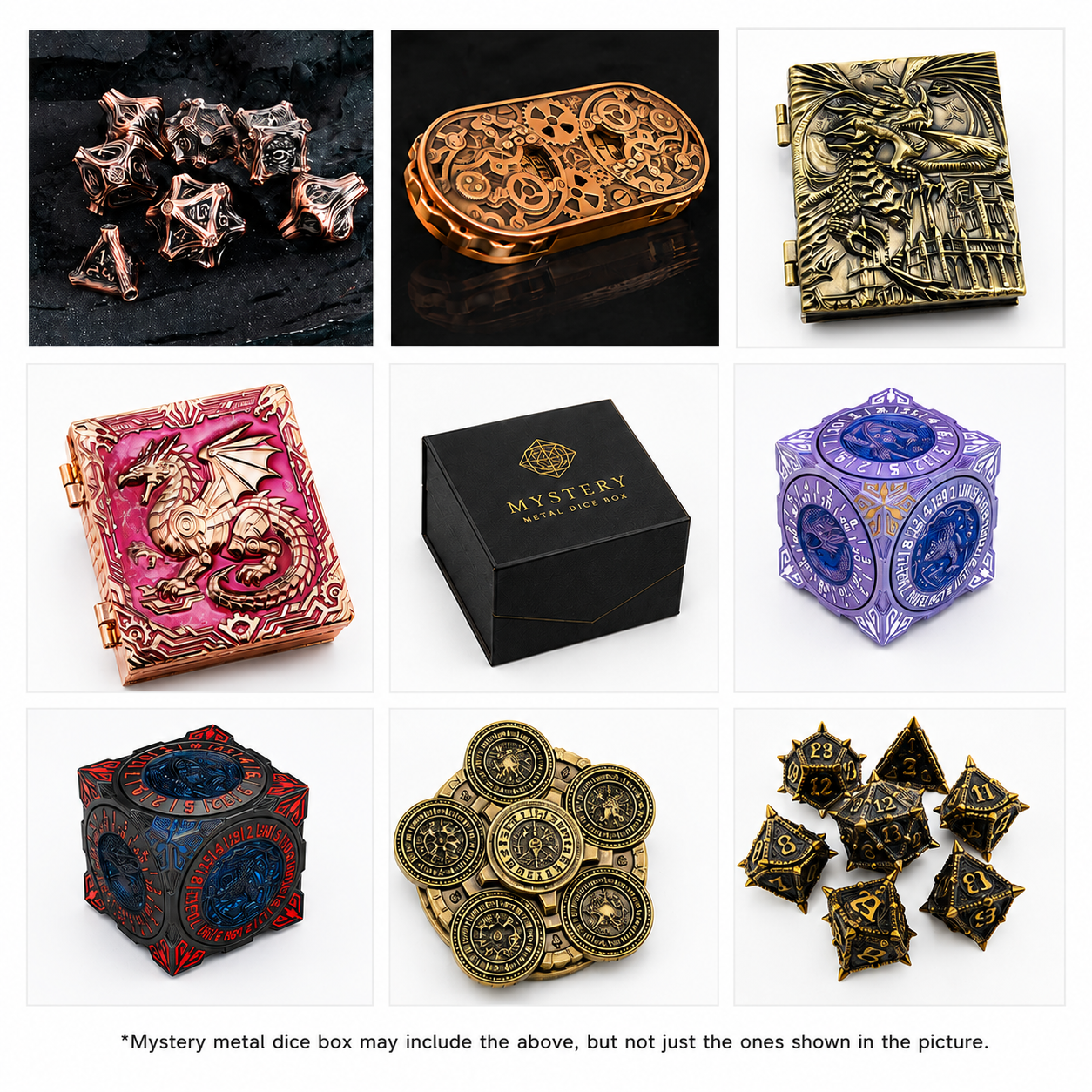 Mystery Random Metal Dice Box– $39.99+ Value