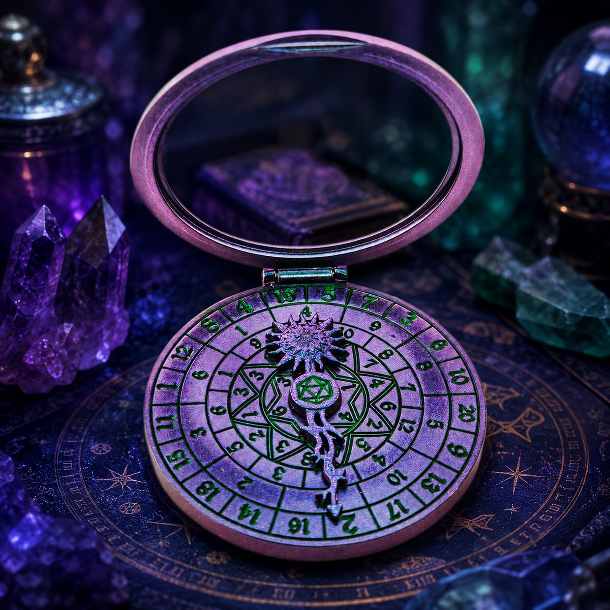 Masters Dice Nexus #001 – Arcane Orbit 7-in-1 Metal Spinner & Magnetic Phone Stand