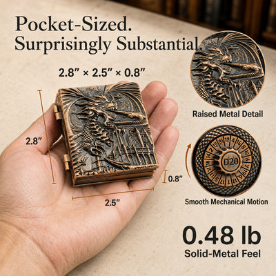 Codex Metal Dice Spinner – Pocket Fidget & Collectible Gift