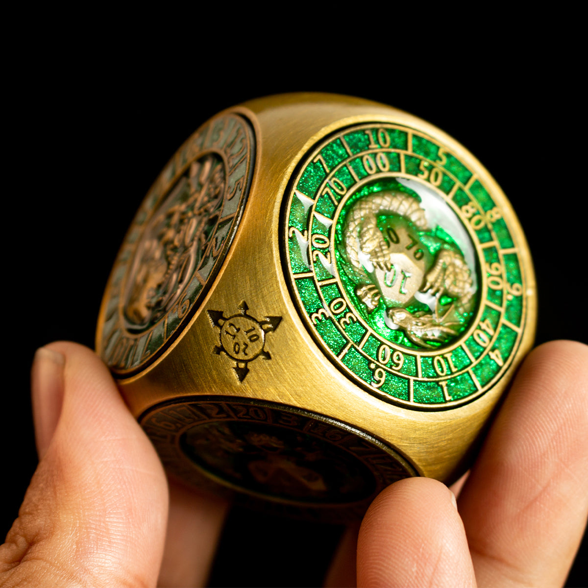 Masters Dice Relic 002 – 7 - in - 1 The Oracle’s Eye Cube Spinner DND Dice for Dungeon Masters & Collectors - Masters Dice