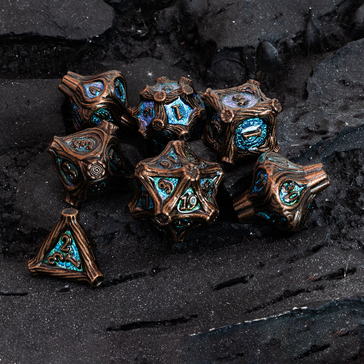 Masters Dice Timberbound No.1 – Premium Metal Dice Set for DND Fans & Dungeon Masters