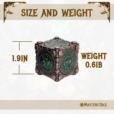Masters Dice Relikt #003 – Hell & Halo | 7-in-1 Spinner-Metalwürfel