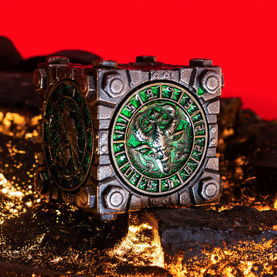 Masters Dice Relikt #003 – Hell & Halo | 7-in-1 Spinner-Metalwürfel