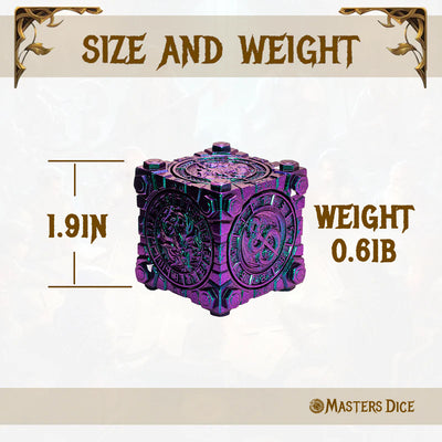 Masters Dice Relikt #003 – Hell & Halo | 7-in-1 Spinner-Metalwürfel